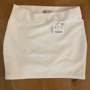 Zara bodycon mini skirt white